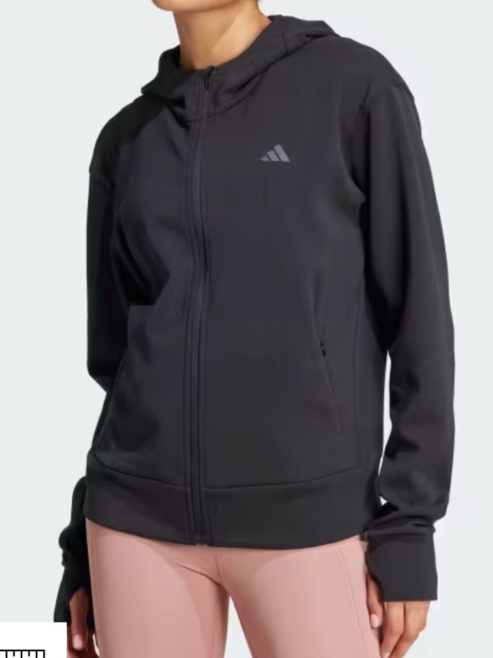 adidas Women's Black Hooded Full-Zip Jacket Size Small